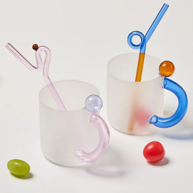 Two Tone Glass Straw - Dewdrop Blossom