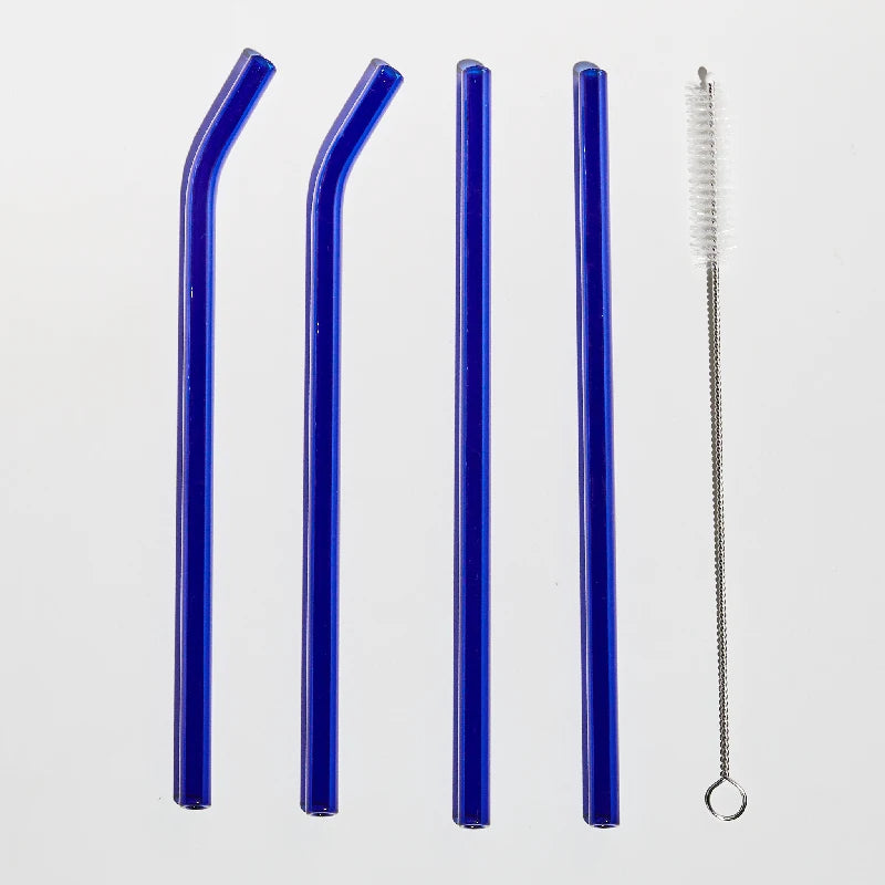 Colourful Glass Straw Set - Dewdrop Blossom
