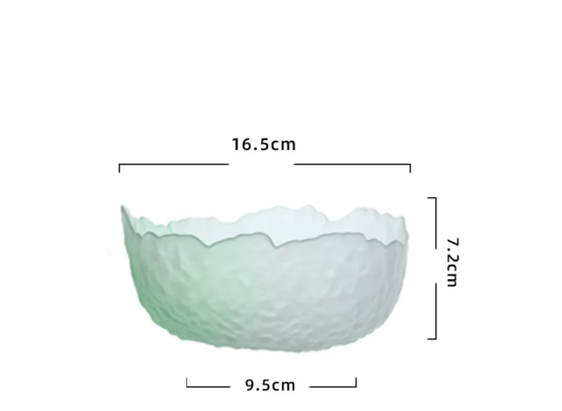 Lotus Mist Gradient Glass Bowl in Green - Dewdrop Blossom