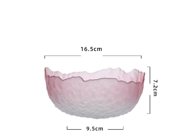 Lotus Mist Gradient Glass Bowl in Pink - Dewdrop Blossom