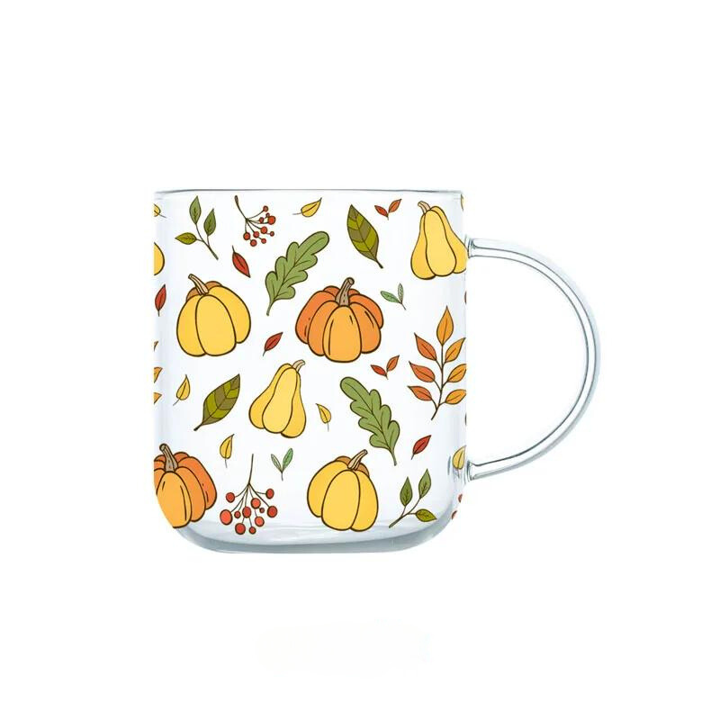 Autumnal Glass Mug - Dewdrop Blossom