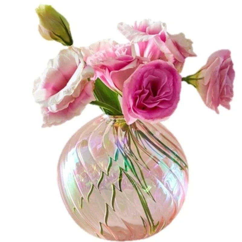 Iridescent Ball Glass Vase - Dewdrop Blossom