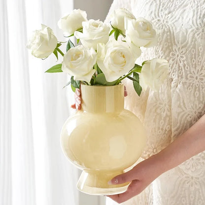 Cream Glass Vase - Dewdrop Blossom