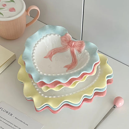 Bow Heart Ceramic Tray