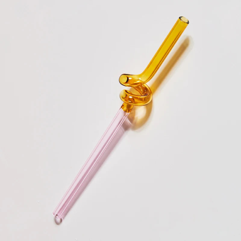 Two Tone Glass Straw - Dewdrop Blossom