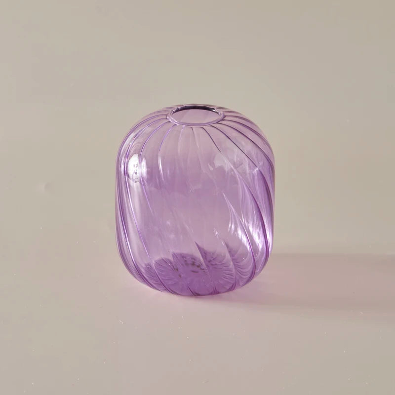 Wavy Colourful Glass Vase - Dewdrop Blossom