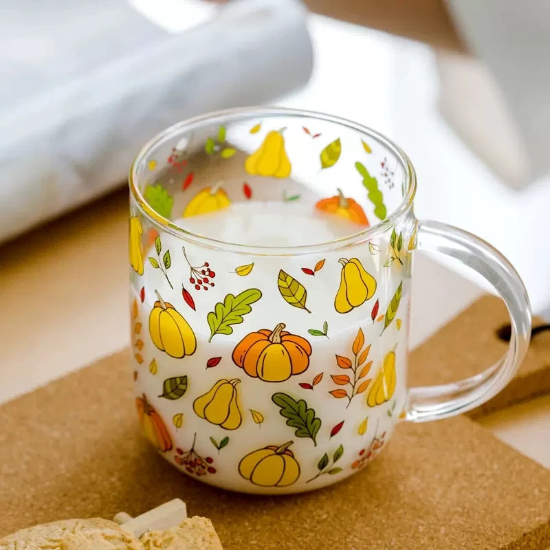 Autumnal Glass Mug - Dewdrop Blossom