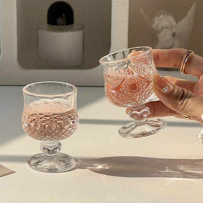 Mini Embossed Wine Glass