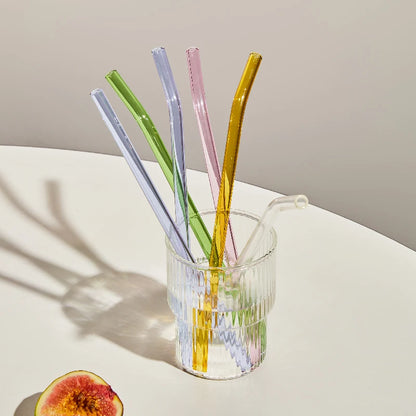 Colourful Glass Straw Set - Dewdrop Blossom