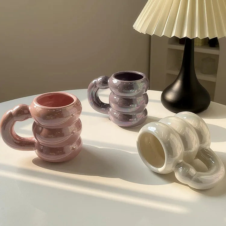 3-tier Bubble Ceramic Mug - Dewdrop Blossom