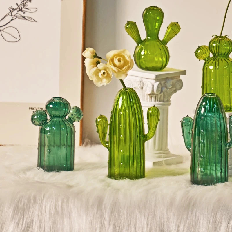 Cactus Glass Vase - Dewdrop Blossom