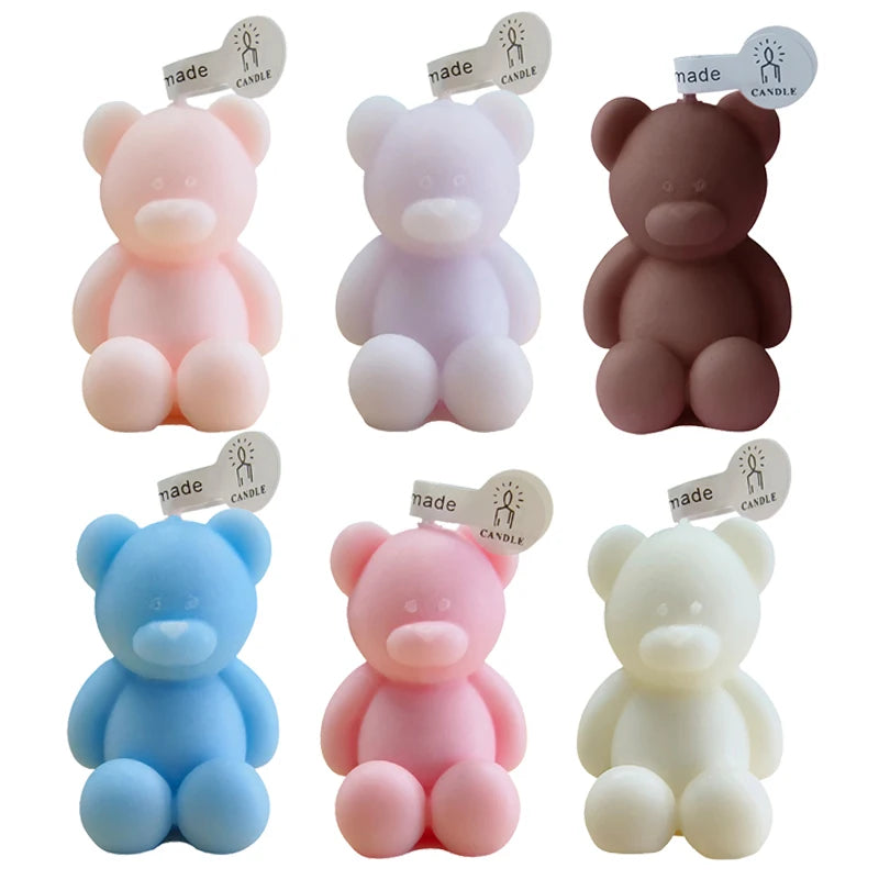 Teddy Bear Candle - Dewdrop Blossom