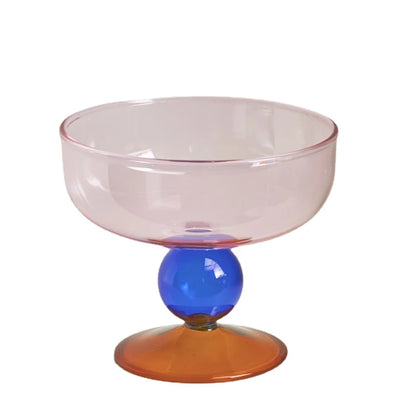 Abstract Dessert Glass Bowl and Spoon - Dewdrop Blossom