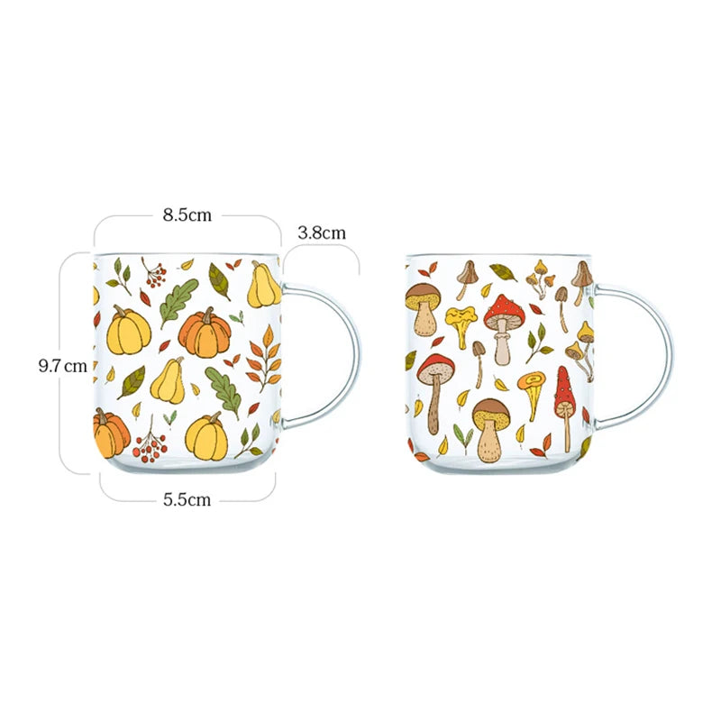 Autumnal Glass Mug - Dewdrop Blossom