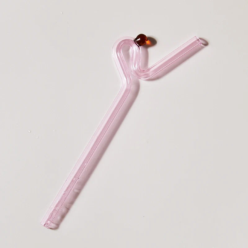 Two Tone Glass Straw - Dewdrop Blossom