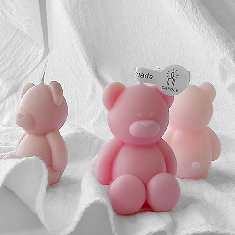 Teddy Bear Candle - Dewdrop Blossom