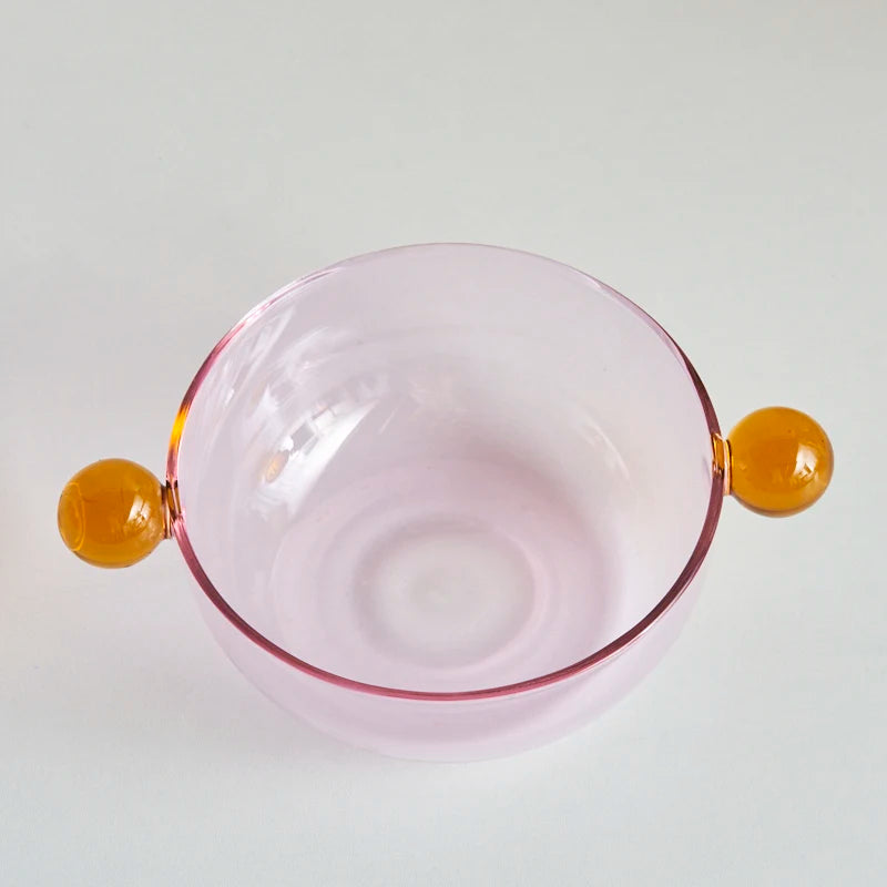 Two Tone Dessert Glass Bowl - Dewdrop Blossom