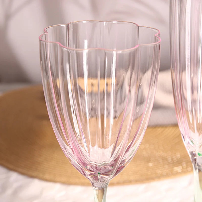 Pink and Green Wine Glass