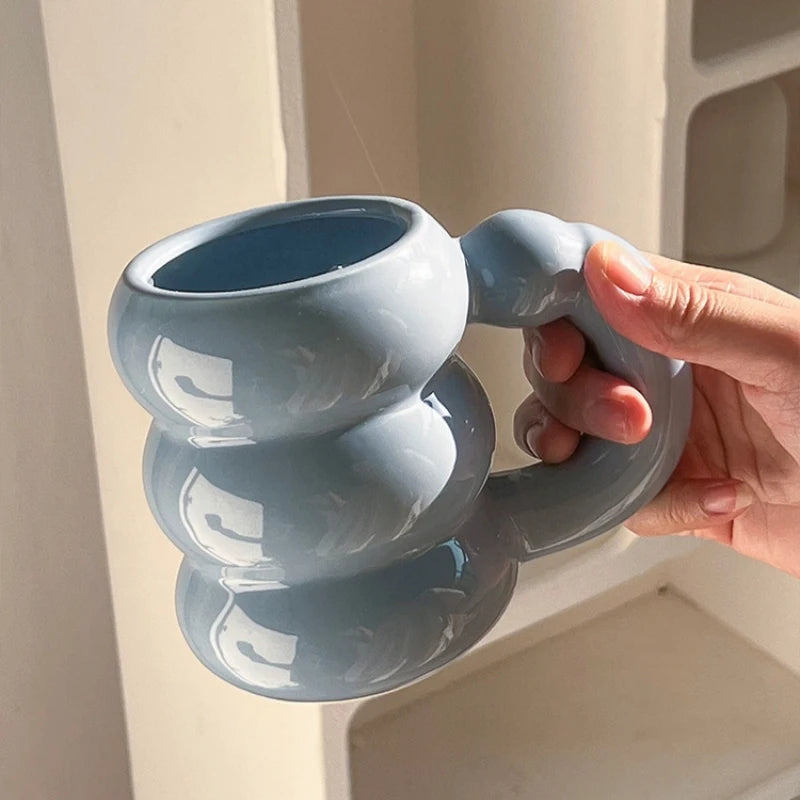 3-tier Bubble Ceramic Mug - Dewdrop Blossom