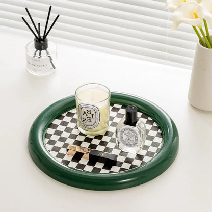 Checkerboard Design Rotatable Tray