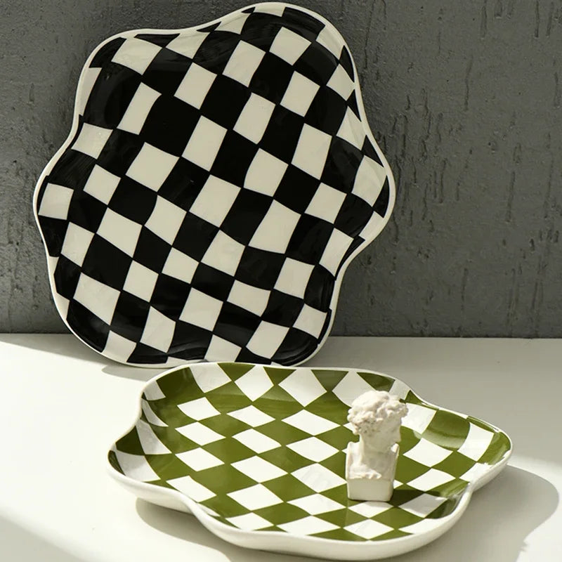 Checkerboard Ceramic Tray