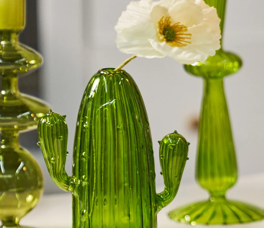 Cactus Glass Vase - Dewdrop Blossom