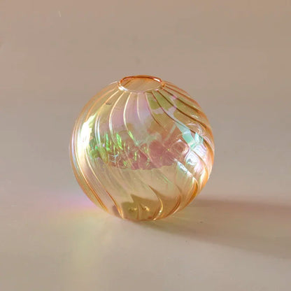 Iridescent Ball Glass Vase - Dewdrop Blossom