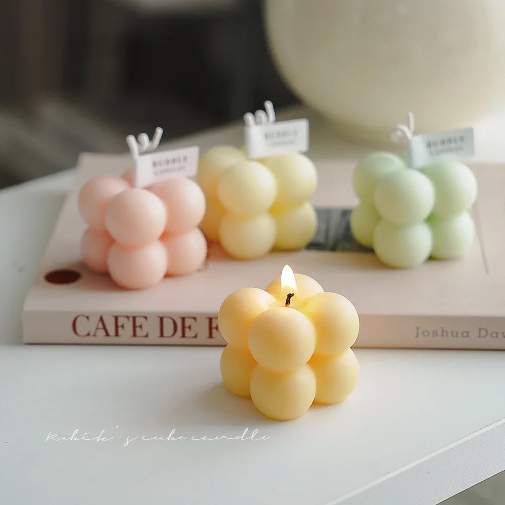 Mini Bubble Cube Candle - Dewdrop Blossom