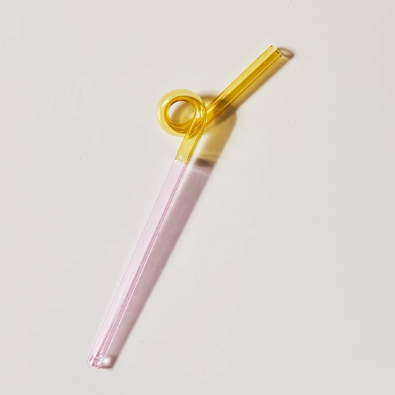 Two Tone Glass Straw - Dewdrop Blossom