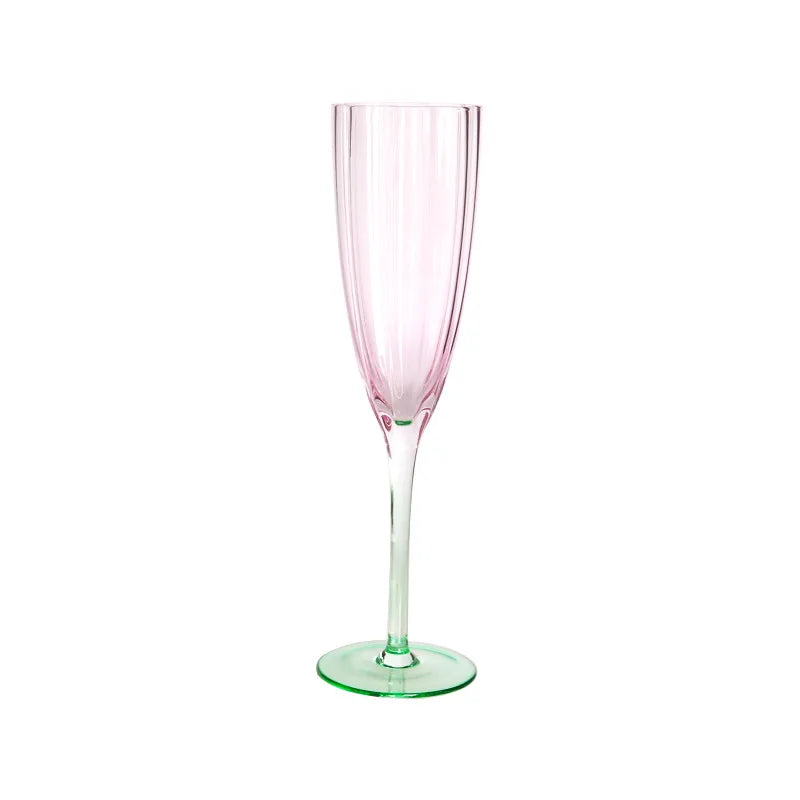 Pink and Green Wine Glass