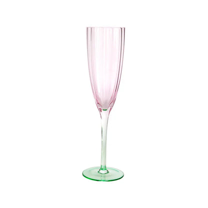 Pink and Green Wine Glass