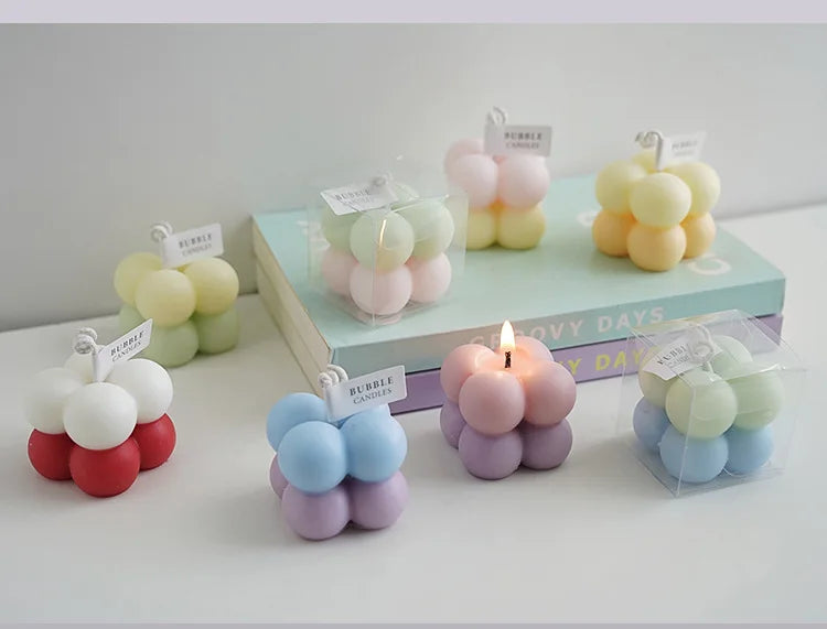 Mini Multicolour Bubble Candle - Dewdrop Blossom