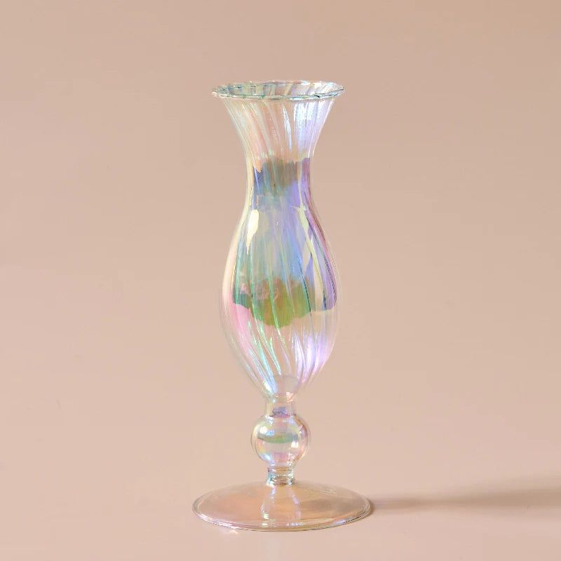 Iridescent Glass Candle Holder - Dewdrop Blossom