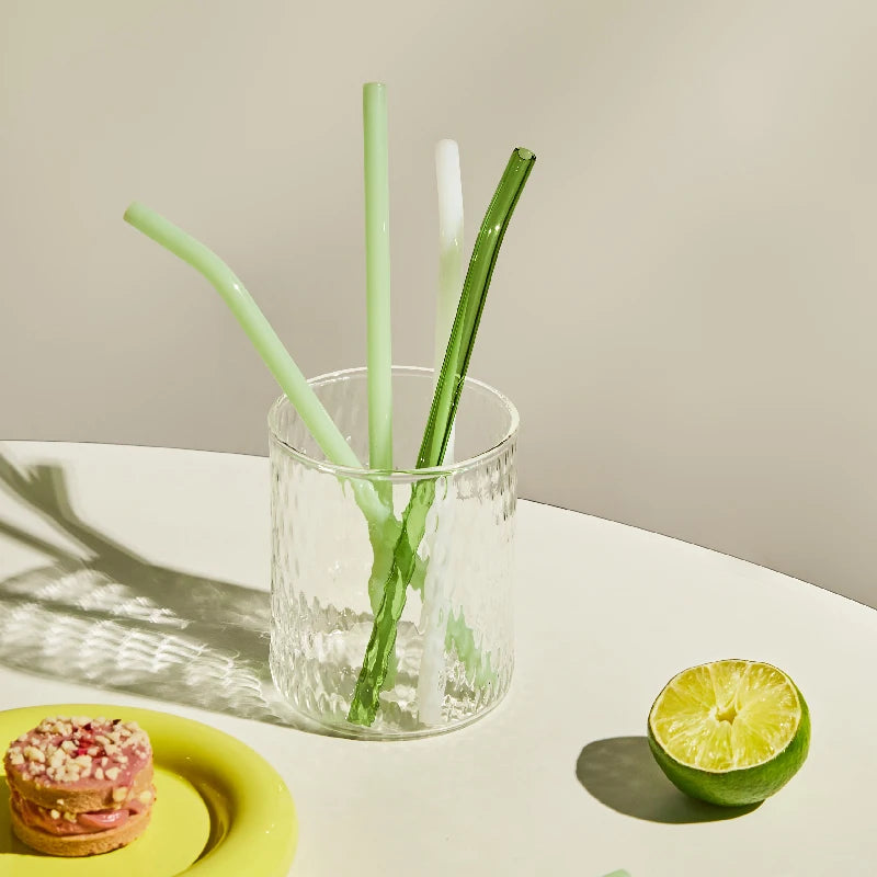 Colourful Glass Straw Set - Dewdrop Blossom