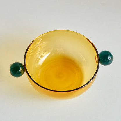 Two Tone Dessert Glass Bowl - Dewdrop Blossom