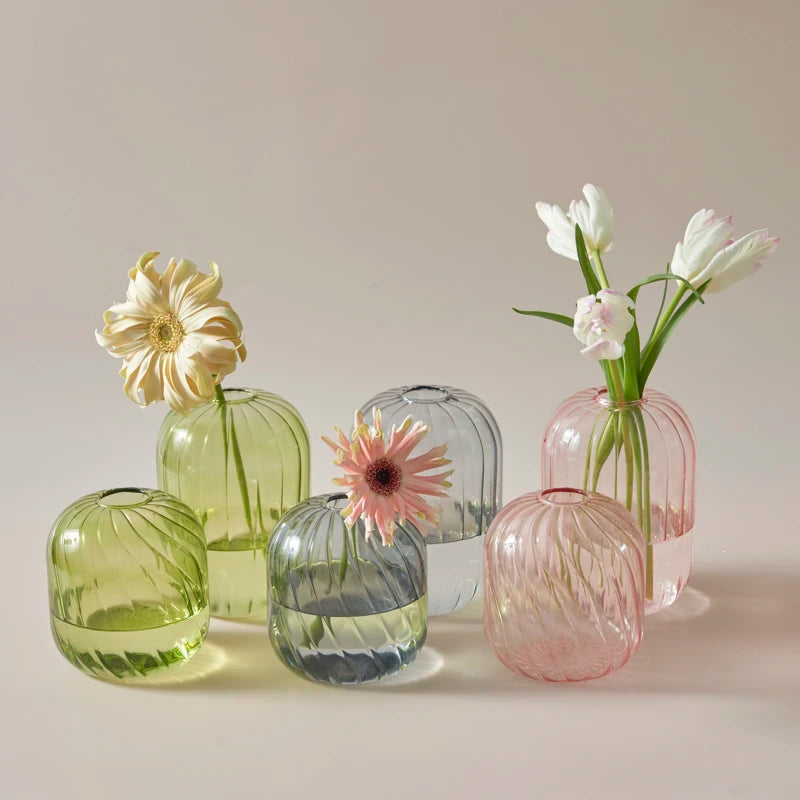 Wavy Colourful Glass Vase - Dewdrop Blossom