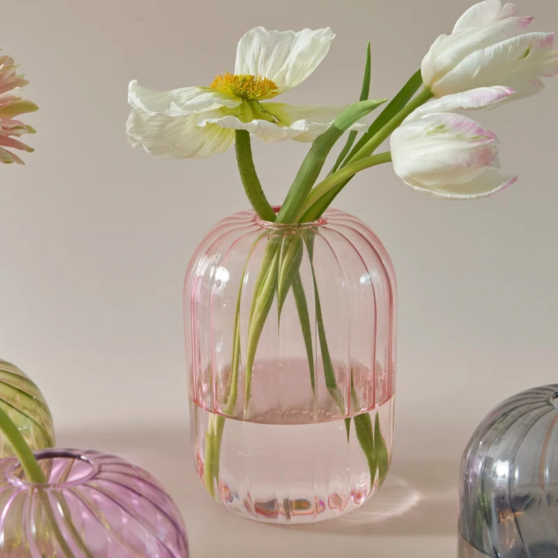 Wavy Colourful Glass Vase - Dewdrop Blossom