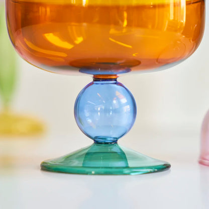 Abstract Dessert Glass Bowl and Spoon - Dewdrop Blossom