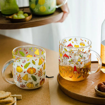 Autumnal Glass Mug - Dewdrop Blossom