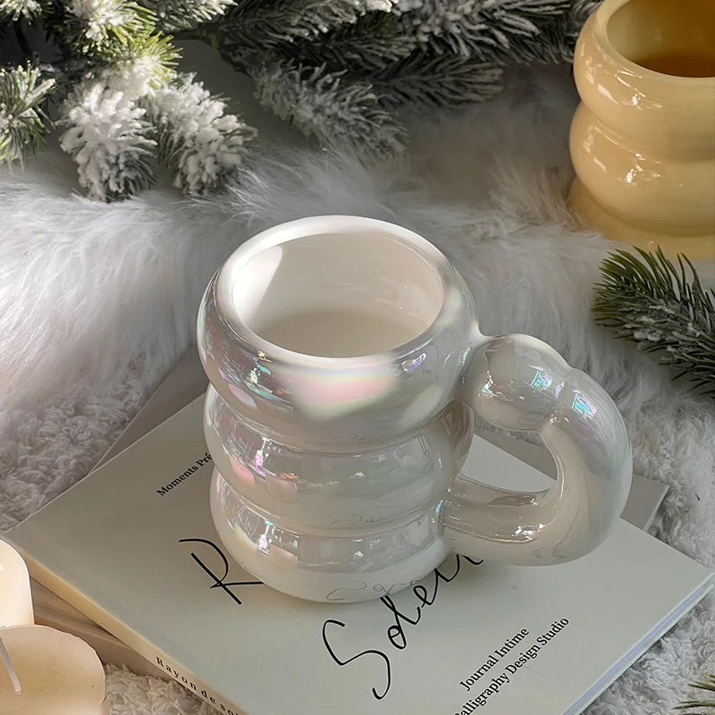 3-tier Bubble Ceramic Mug - Dewdrop Blossom