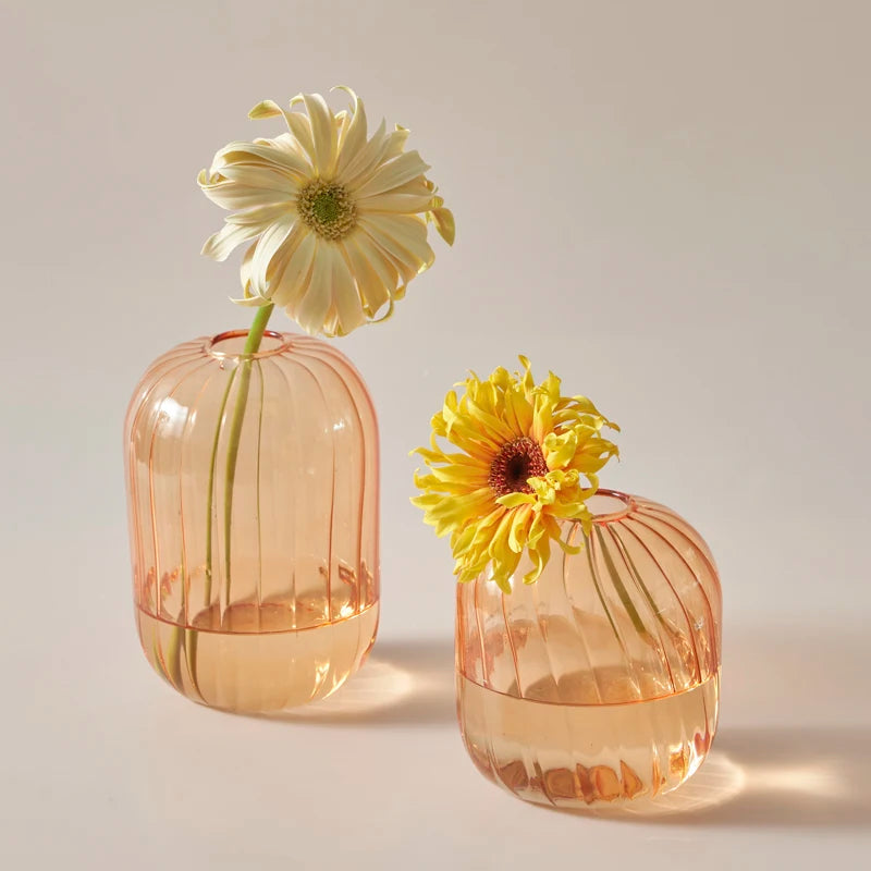 Wavy Colourful Glass Vase - Dewdrop Blossom