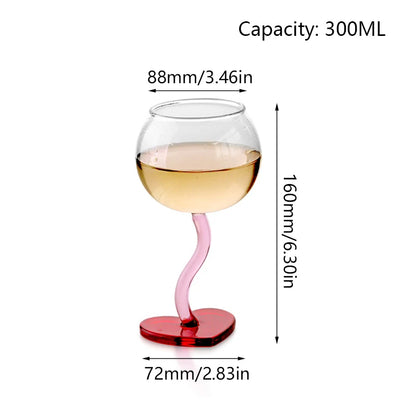 Heart Wine Glass - Dewdrop Blossom