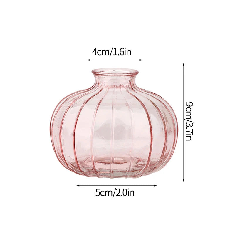 Mini Glass Plant Vase in Pink - Dewdrop Blossom