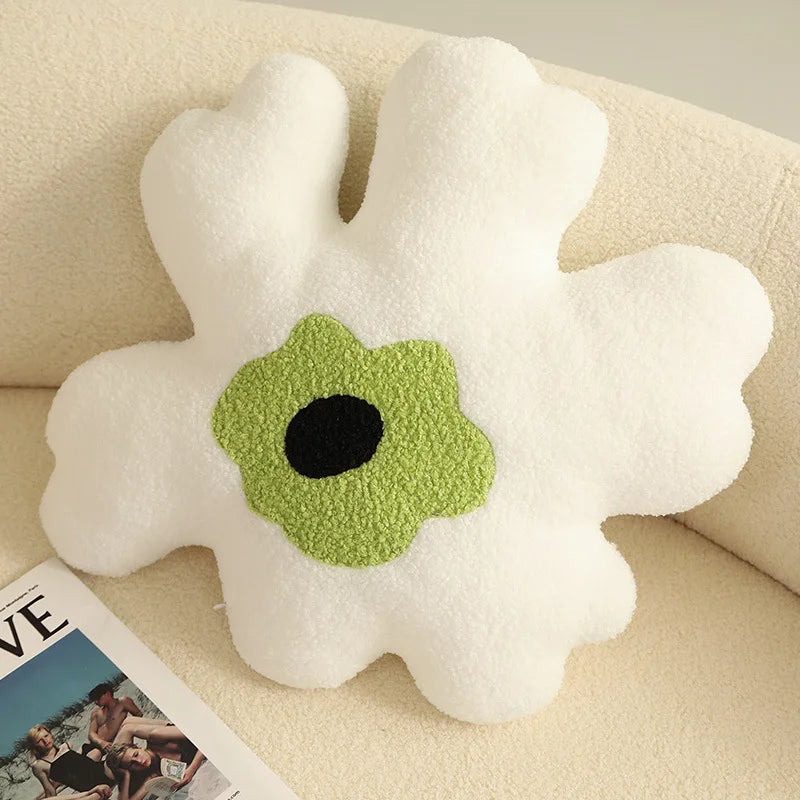 Abstract Flower Cushion - Dewdrop Blossom