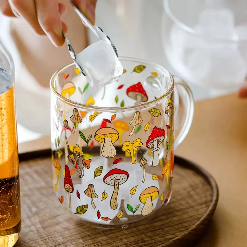 Autumnal Glass Mug - Dewdrop Blossom