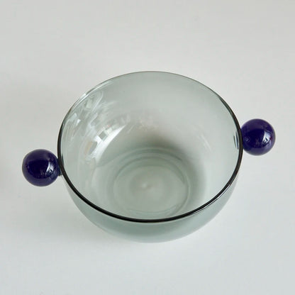 Two Tone Dessert Glass Bowl - Dewdrop Blossom