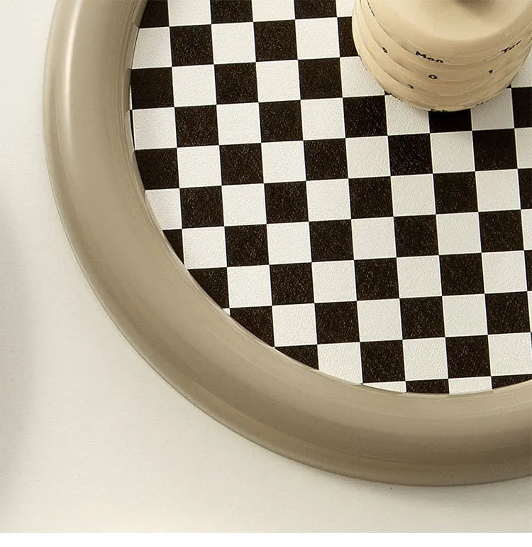 Checkerboard Design Rotatable Tray