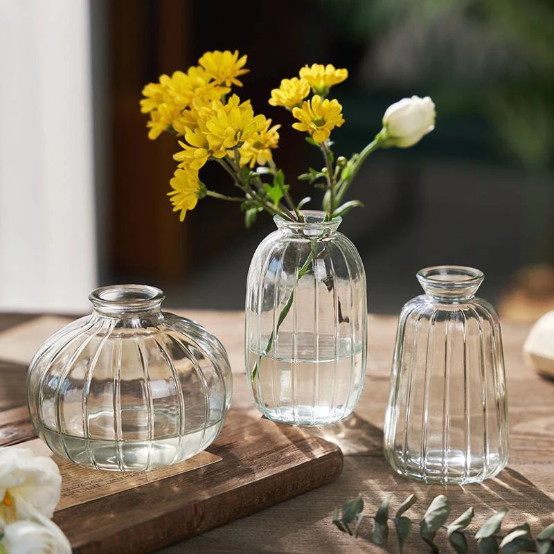 Mini Glass Plant Vase in Clear - Dewdrop Blossom