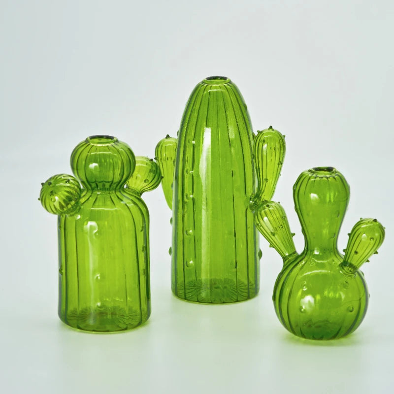 Cactus Glass Vase - Dewdrop Blossom